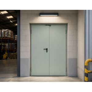 Porte coupe-feu  Cadre tunnel 2 vantaux EI2 60 C5 - 1980 L x 2080 H mm
