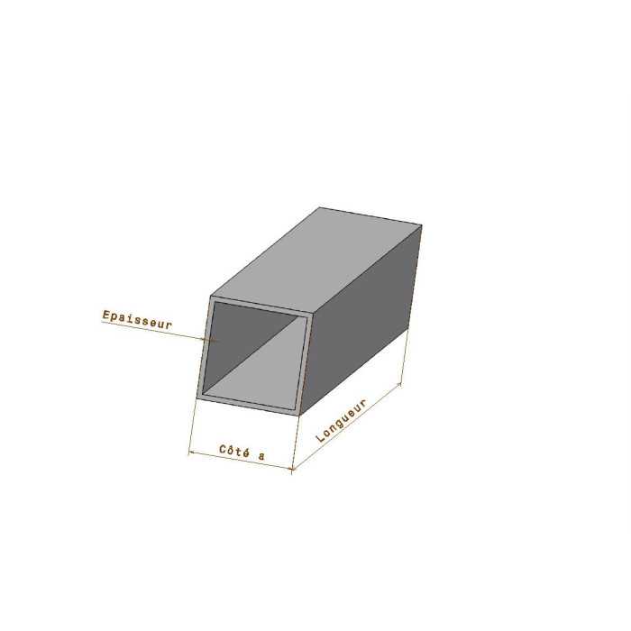 Tube Carré En Acier Pour Décoration Et Ferronnerie - 60x60 Mm, épaisseur 2 Mm, Longueur 1 Mètre