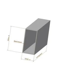 Tube rectangulaire acier 60 x 40 x 2 mm - 1 mètre - Découpe sur mesure offerte