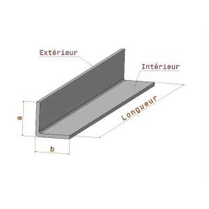Pliage en L (Cornière) Tôle en Aluminium laqué 1 face satiné - 1 mètre
