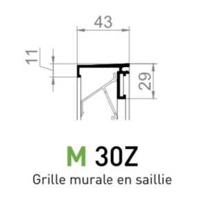 Grille de Ventilation en Aluminium Brut PAS 34 avec moustiquaire - 400 x 400 mm