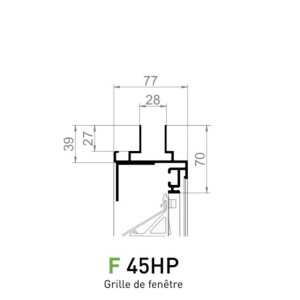 Grille de Ventilation en Aluminium brut PAS 45HP - 800 x 800 mm