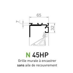 Grille de Ventilation en Aluminium brut PAS 45HP - 800 x 800 mm