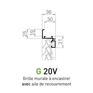 Grille de Ventilation en Aluminium thermolaqué - 400 x 400 mm