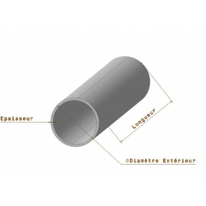 Tube Rond En Aluminium 60 Mm X 2 Mm X 1000 Mm - AlMgSi0,5 EN AW 6060/T66 - 10000