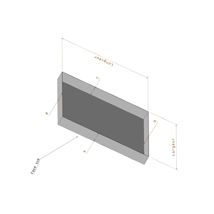 Pliage de bac 4 côtés Tôle Aluminium laqué 1 face fine texturé